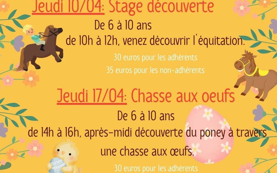 Stages Poney Club vacances d’avril à la Ducherais
